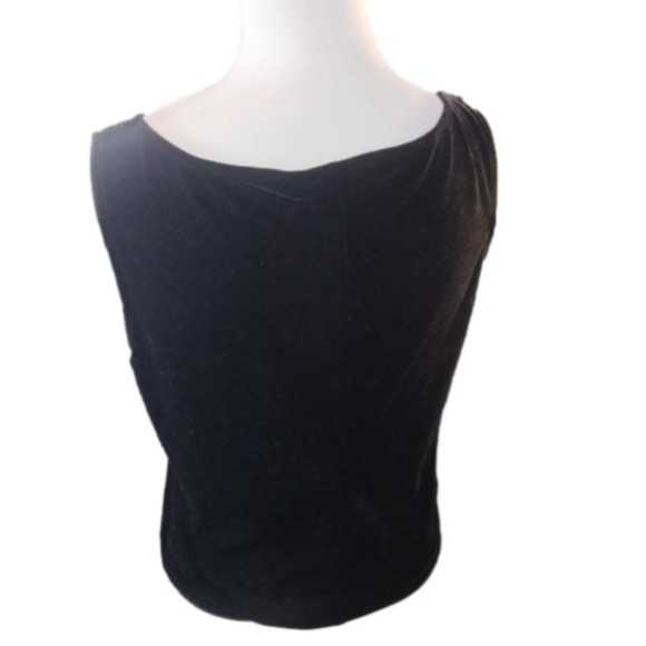 NWOT Patra Black Velvet Sleeveless Shirt Size Large - Picture 3 of 3